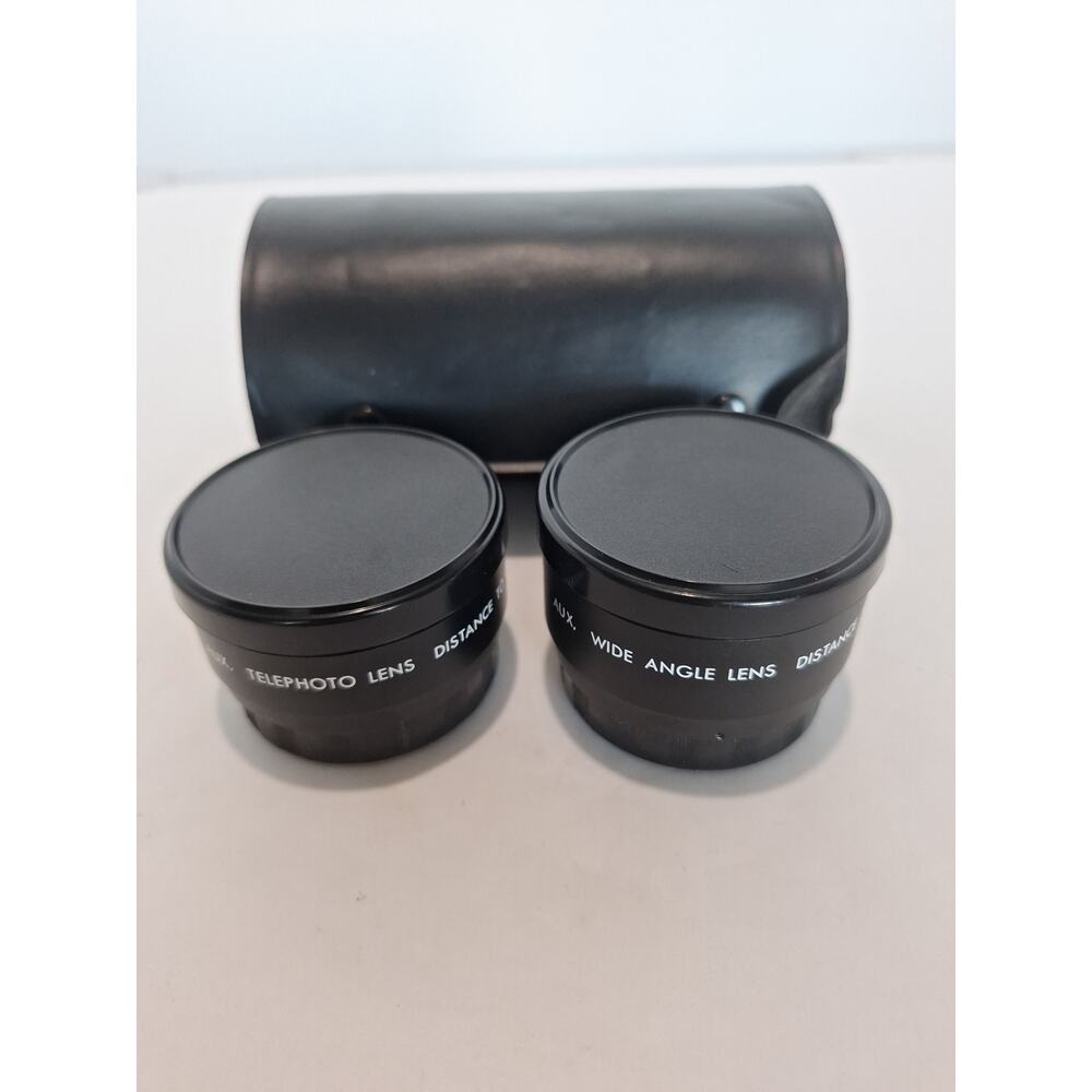 Qualide Auxiliary Telephoto & Wide Angle Lens Set w/ Case – Very Clean